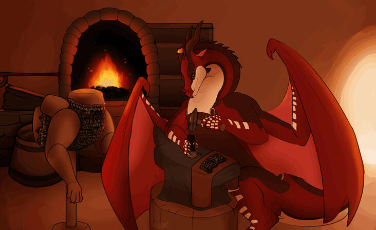 Shaded fullbody + Prop + Background